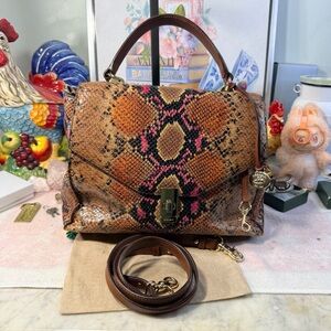 Brahmin Ingrid satchel in the Marmalade Tangelo